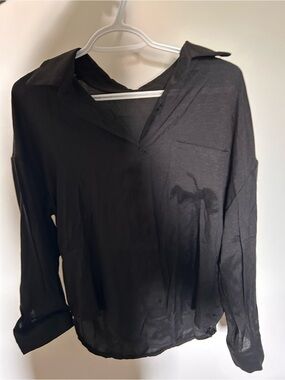 Classic Black Button-Down Women's Blouse
